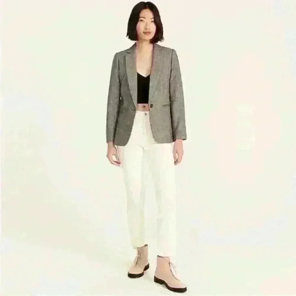 J Crew‎ ivory classic style soft corduroy straight leg 26” ankle length size 31